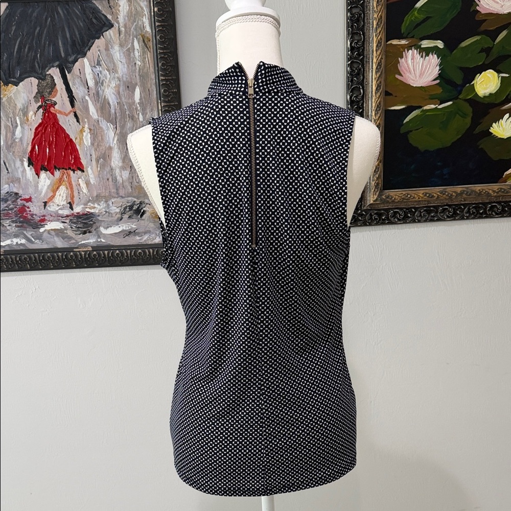 Ann Taylor Blue and White Dotted Blouse - Picture 3 of 4